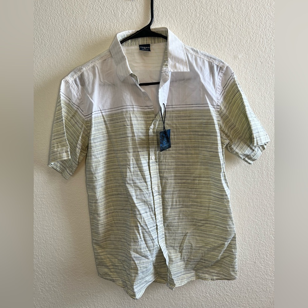 Verdi Mens Buttom Down Shirt Size Small,New With Tag, 100% Cotton